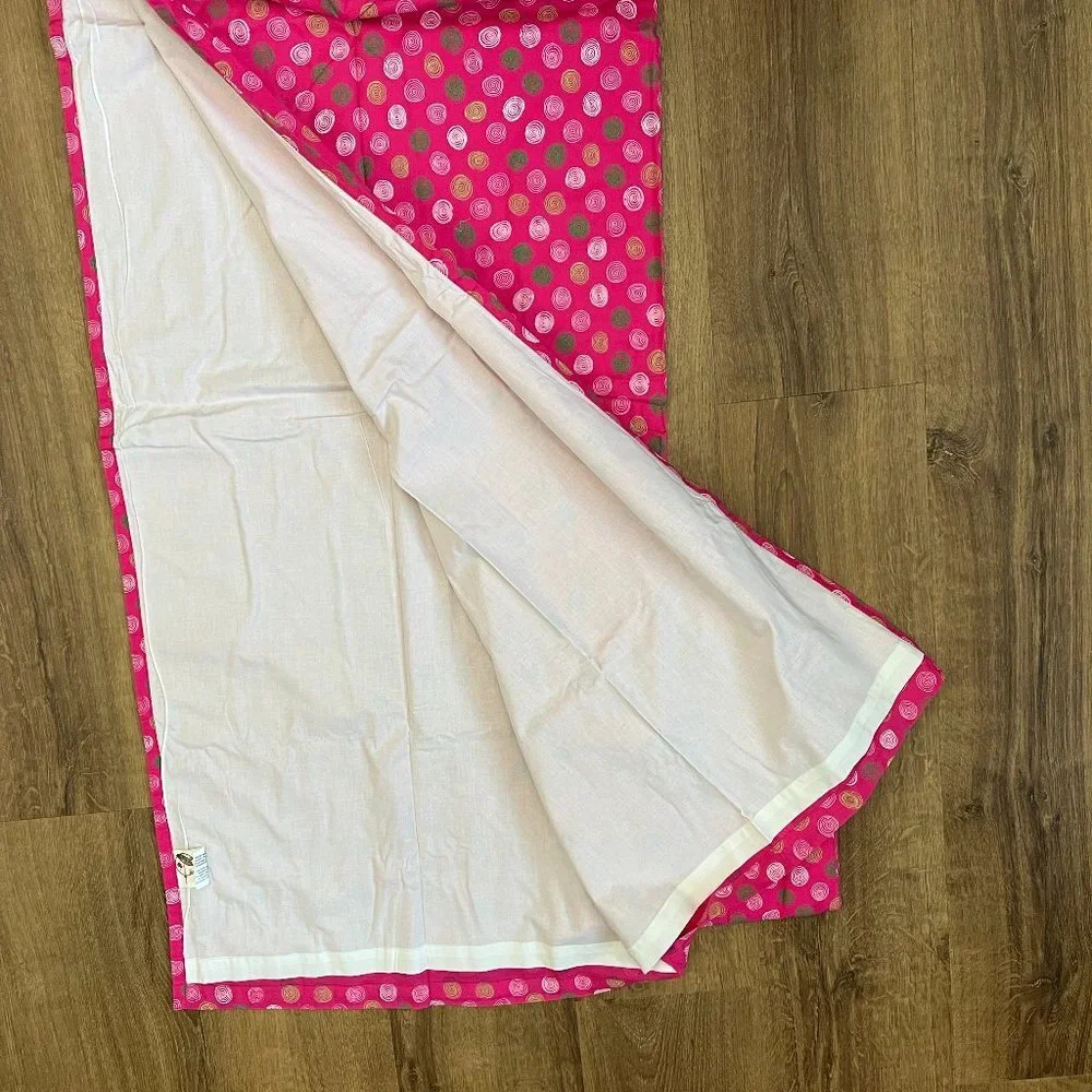 NEW Girls Pink Green Curtains 2 panels Sz 48